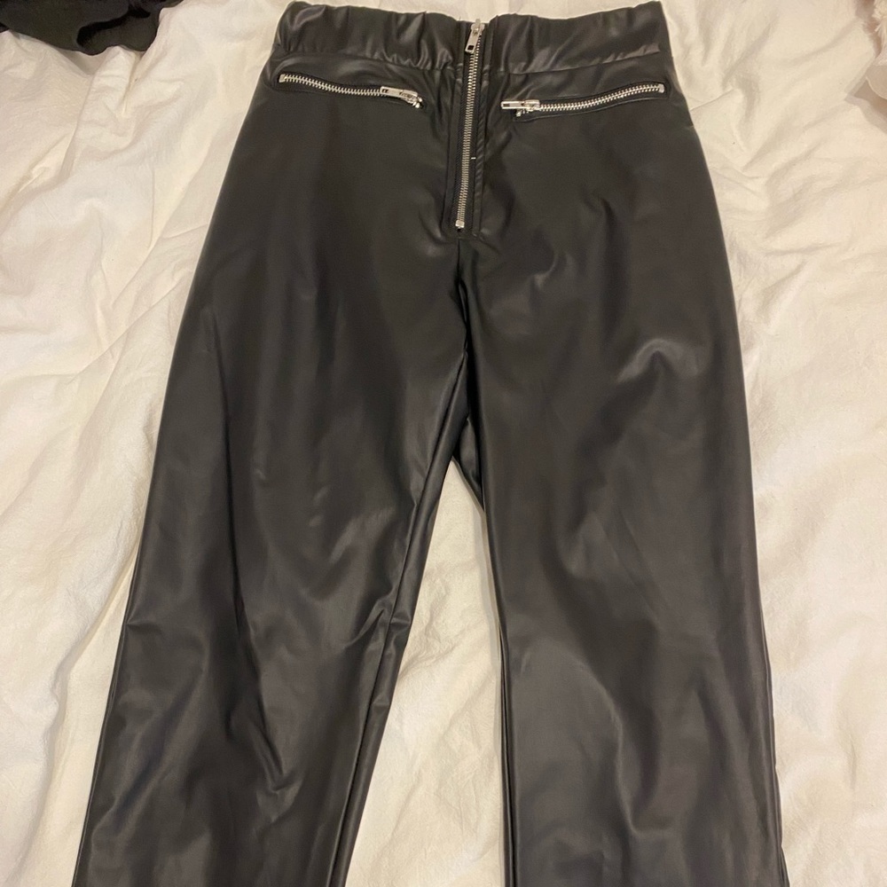 leather black pants